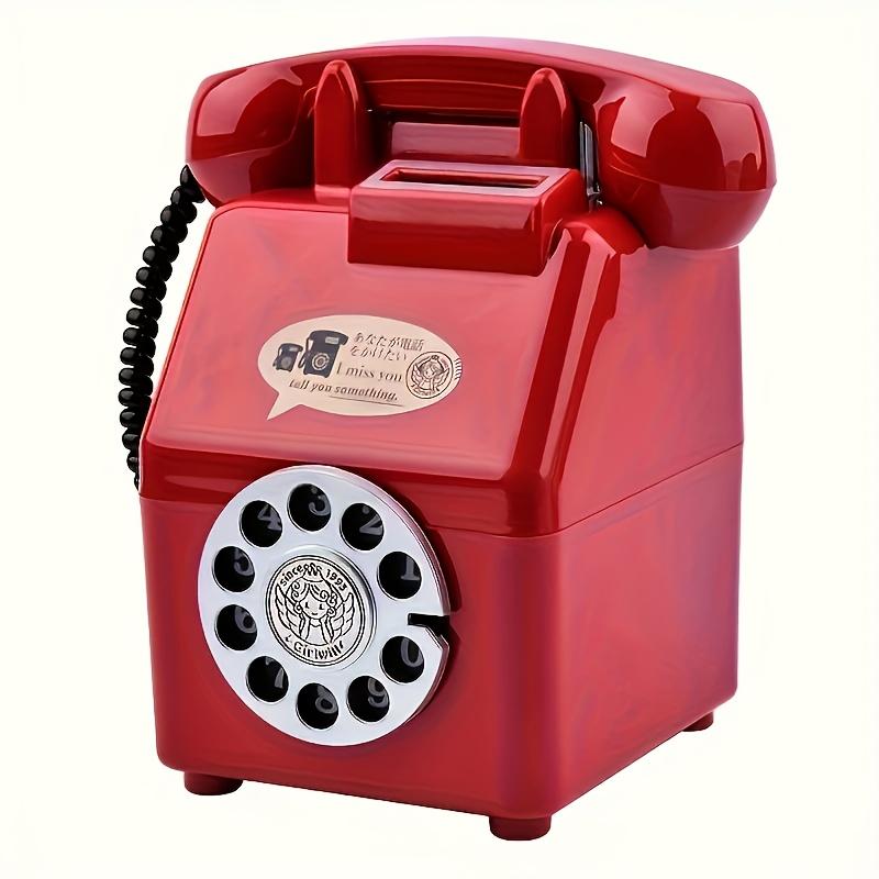 Large Capacity Retro Telephone Penny Bank | Creative Retro Plastic Production, Desktop Decoration Gift | Suitable for Festivals and Birthday Gifts