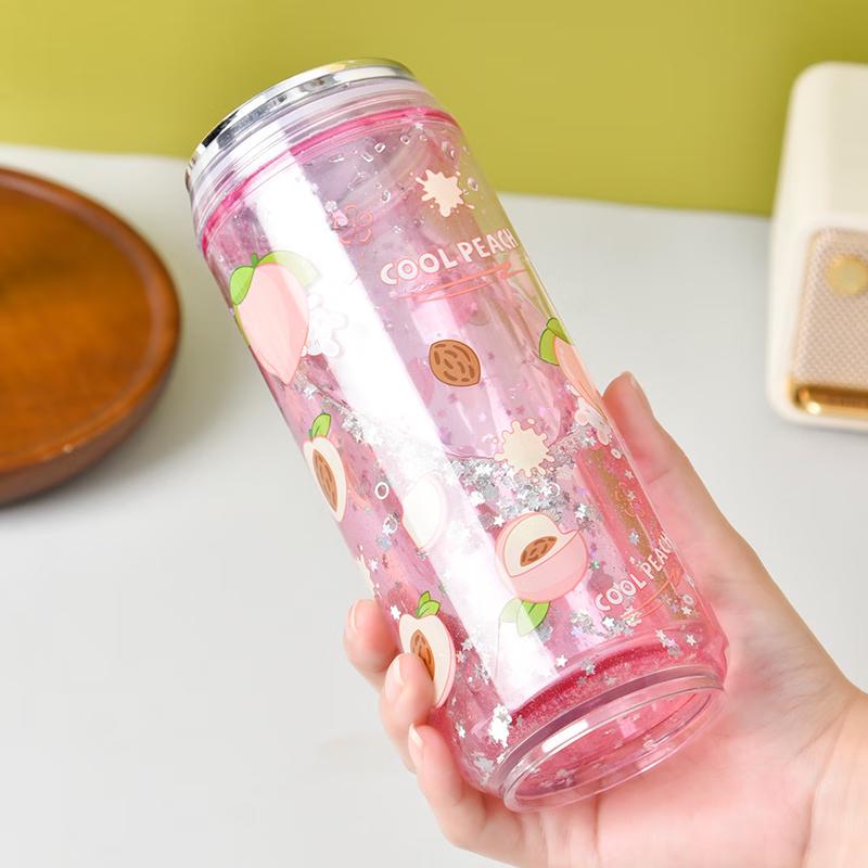 Korean Style Double-Layer Crushed Ice Straw Cup
