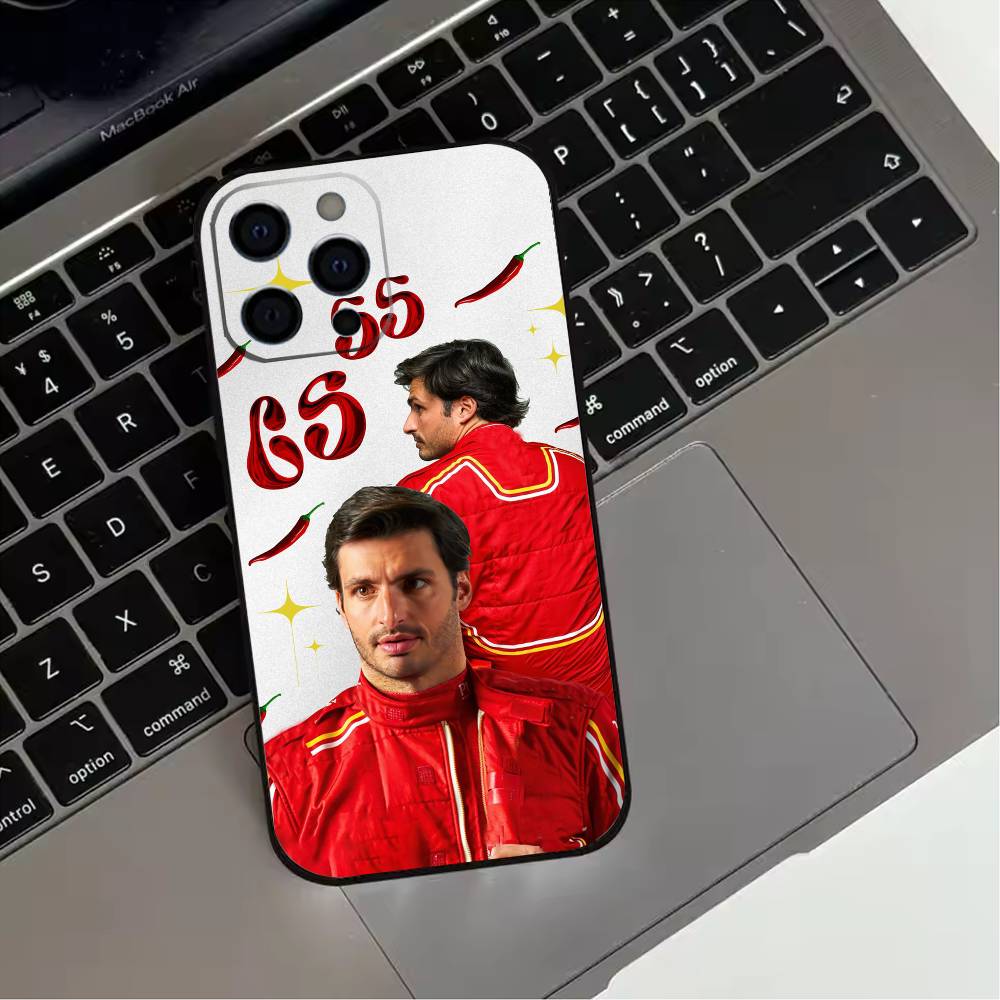 55 Chili C-Carlos S-Sainz  Phone Case For iPhone 17,16,15,14,13,12,11 Plus,Pro Max,XS,Soft Silicone Black Cover
