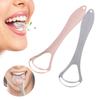 1pcs Travel Portable Double Layer Tongue Scraper Reusable Stainless Steel Oral Mouth Brush Case Non-slip Handle Tongue Scraper