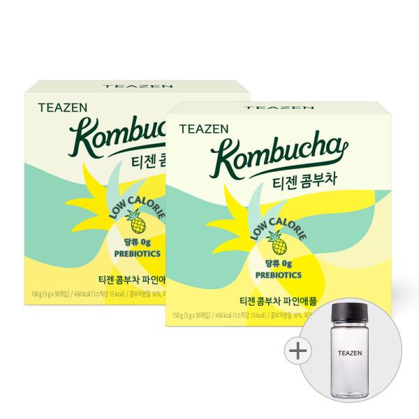 Teazen Kombucha Pineapple 30 Sticks X 2 Boxes (bottle Included), Korea Kombucha