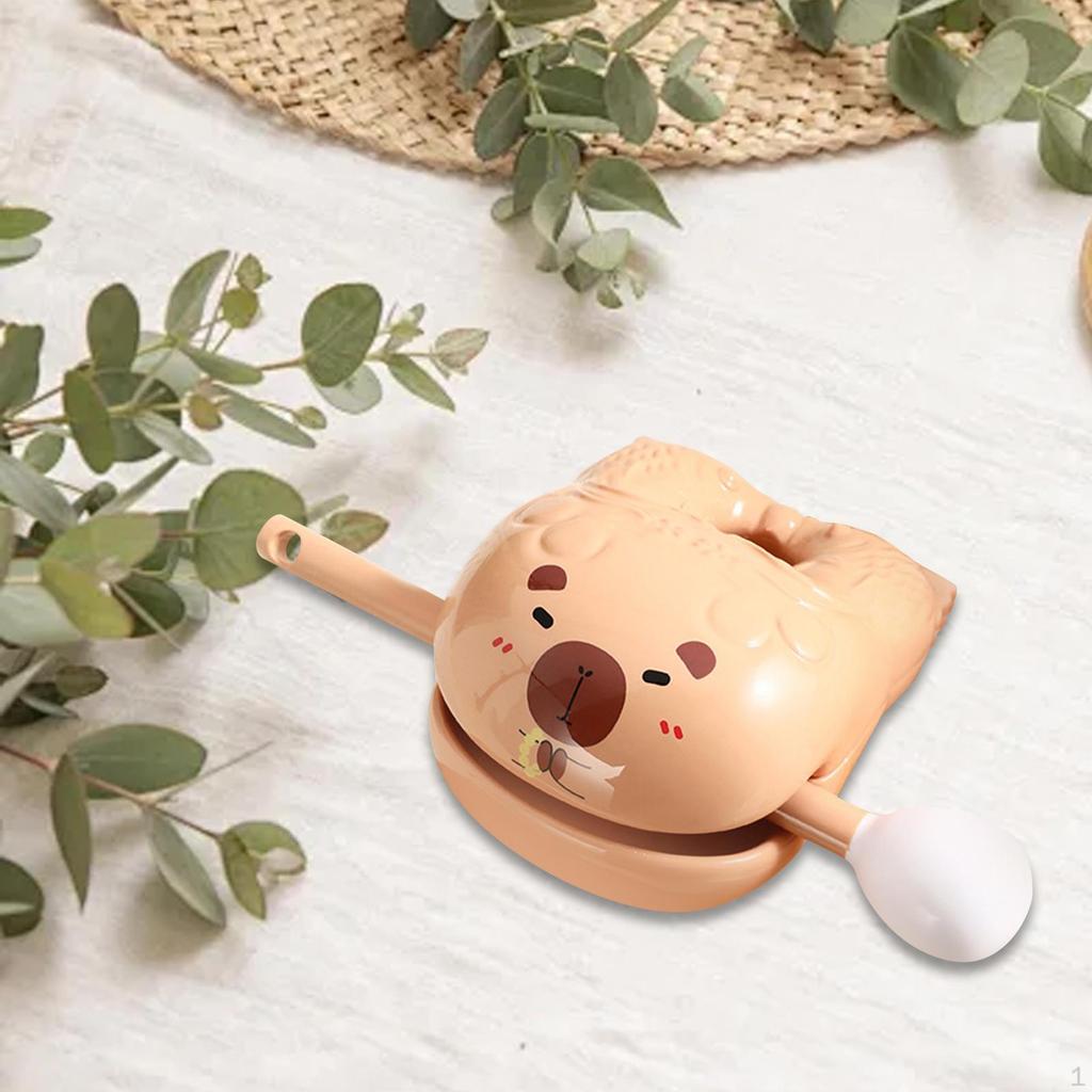 Capibara Wooden Fish Drum Mokugyo with Mallet Creative Percussion Instrument Tabletop Ornament for