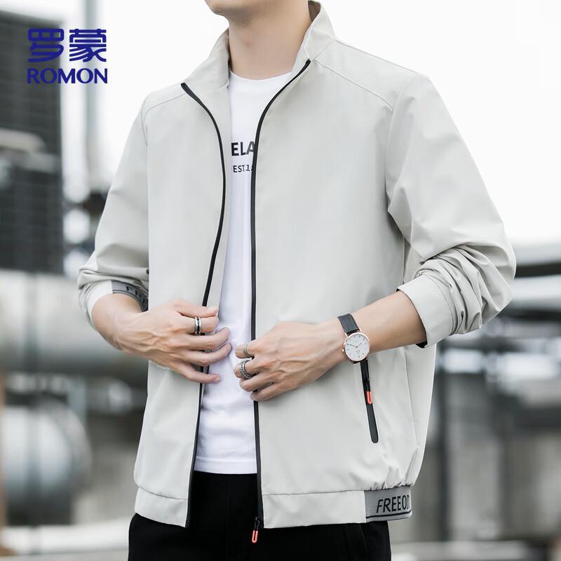 ROMON Men's Stand Collar Business Casual Jacket