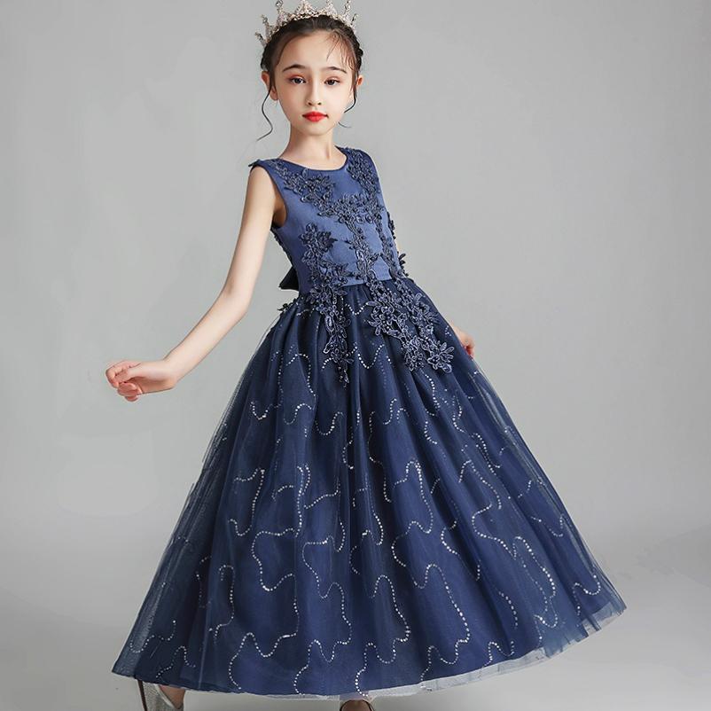 Girls Dress Dress Sleeveless Mesh Performance Host Princess Dress