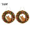 Xmas Tree Pendant Decor 2Pcs Pearl Diamond Christmas Ornament Set, 2D Acrylic Glitter Hanging Party Ornaments with Ribbon, Festive for Holiday