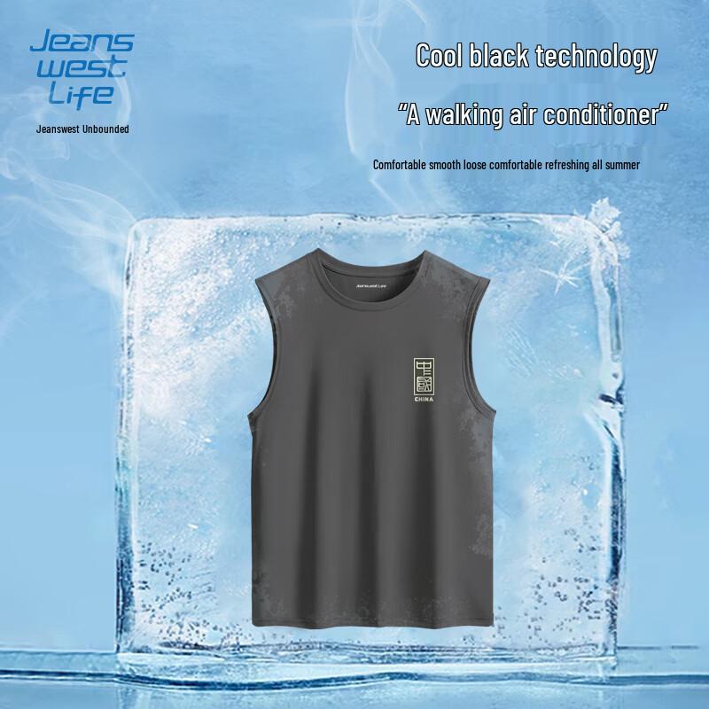JEANSWEST LIFE Мужская спортивная жилетка без рукавов из ледяного шелка 5XL