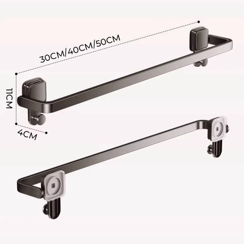 30cm 40cm 50cm Suction Cup Towel Bar Foldable Bathroom Towel Rack Easy Install for Tile Wall