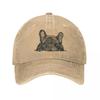 Vintage French Bulldog Puppy Dog Lover Baseball Caps Unisex Women Distressed Denim Sun Cap Outdoor Activities Gift Caps Hat