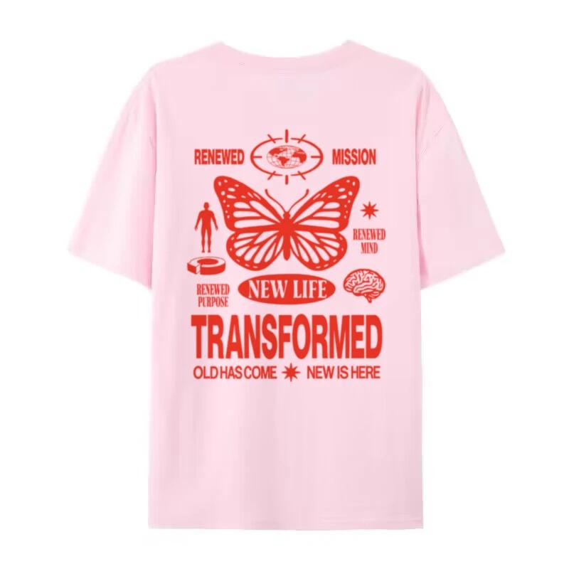 

Transformed Bible Verse Tshirts Women Y2k Christian Streetwear Graphic Tees Cool Religious TShirt Unisex Jesus Faith Merch Gift 4XL