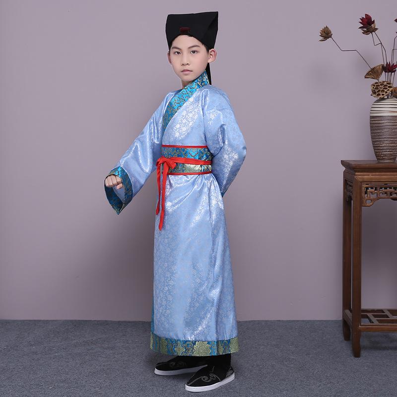 Tradisjonell Hanfu lærerkjole for småbarn - Barnes antikk kostyme for Guoxue-klasse og resitasjonsfremføring