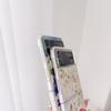 Woman Cute Flowers Cartoon Floral Phone Case For Samsung Galaxy Z Flip 4 3 5g Transparent Hard Pc Slim Cover