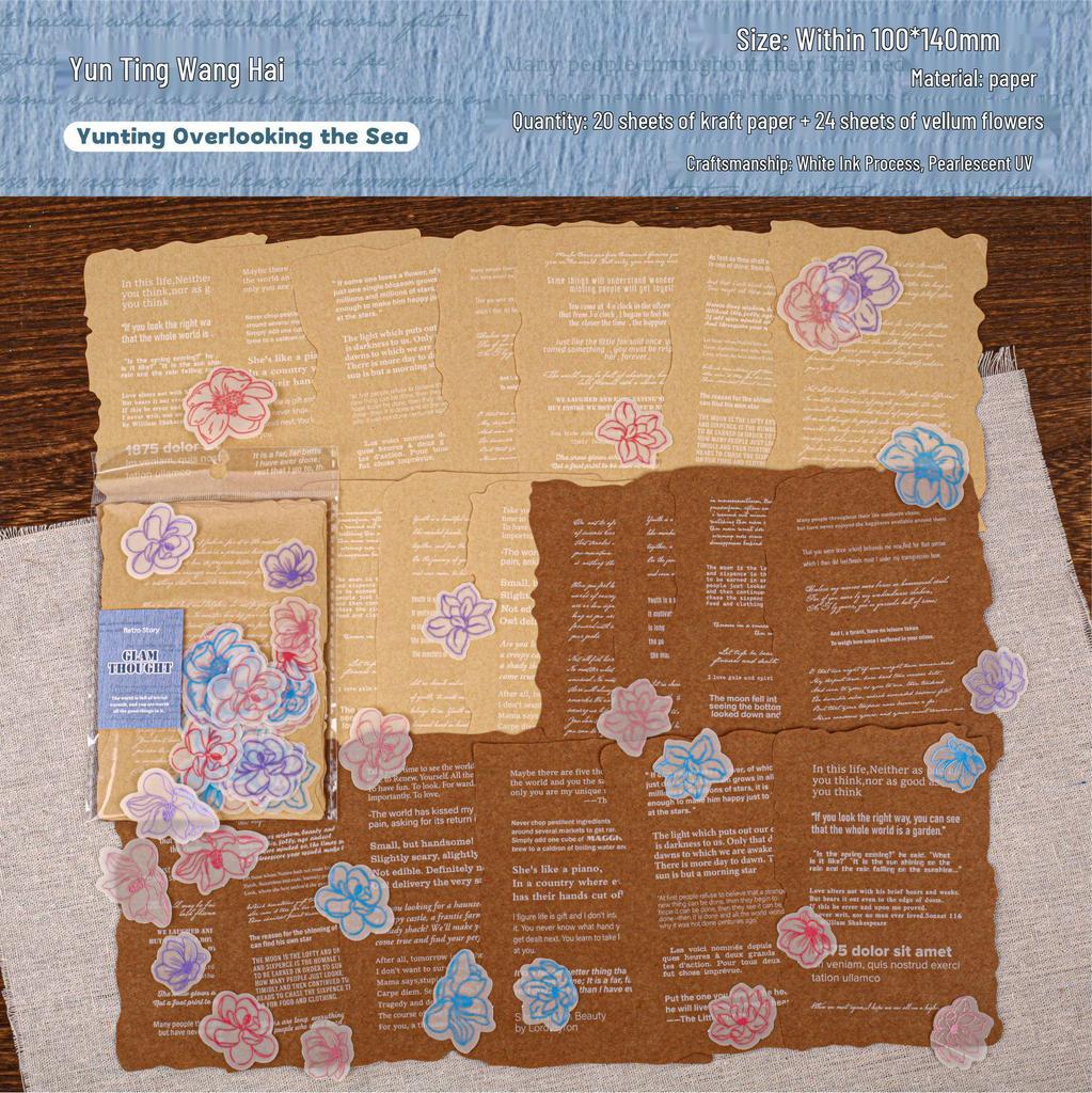 Huaxiang Retro DIY Journal Decoration Material Pack - 4 Styles