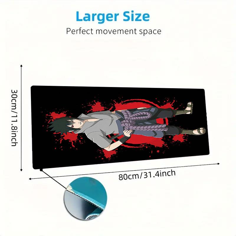 Sasuke Naruto Mouse Pad, Large Gaming Desk Mat, Non-slip XXL Mousepad for Laptop & Tablet, Mini PC Playmat with Stitched Edges