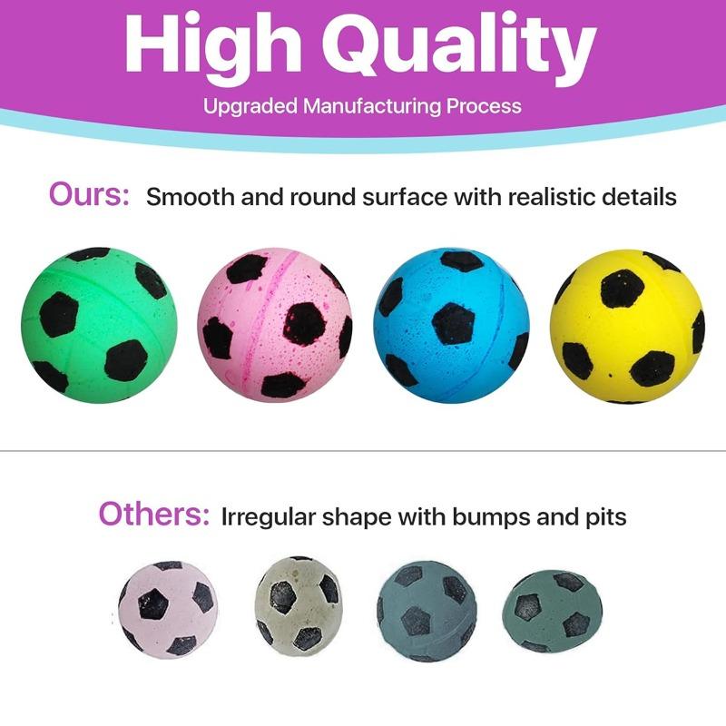 4pcs Cat Toys Balls Soft Plush Cat Soccer Balls Interactive Toy for Indoor Kitten Perfect for Batting & Swatting Cats Playing