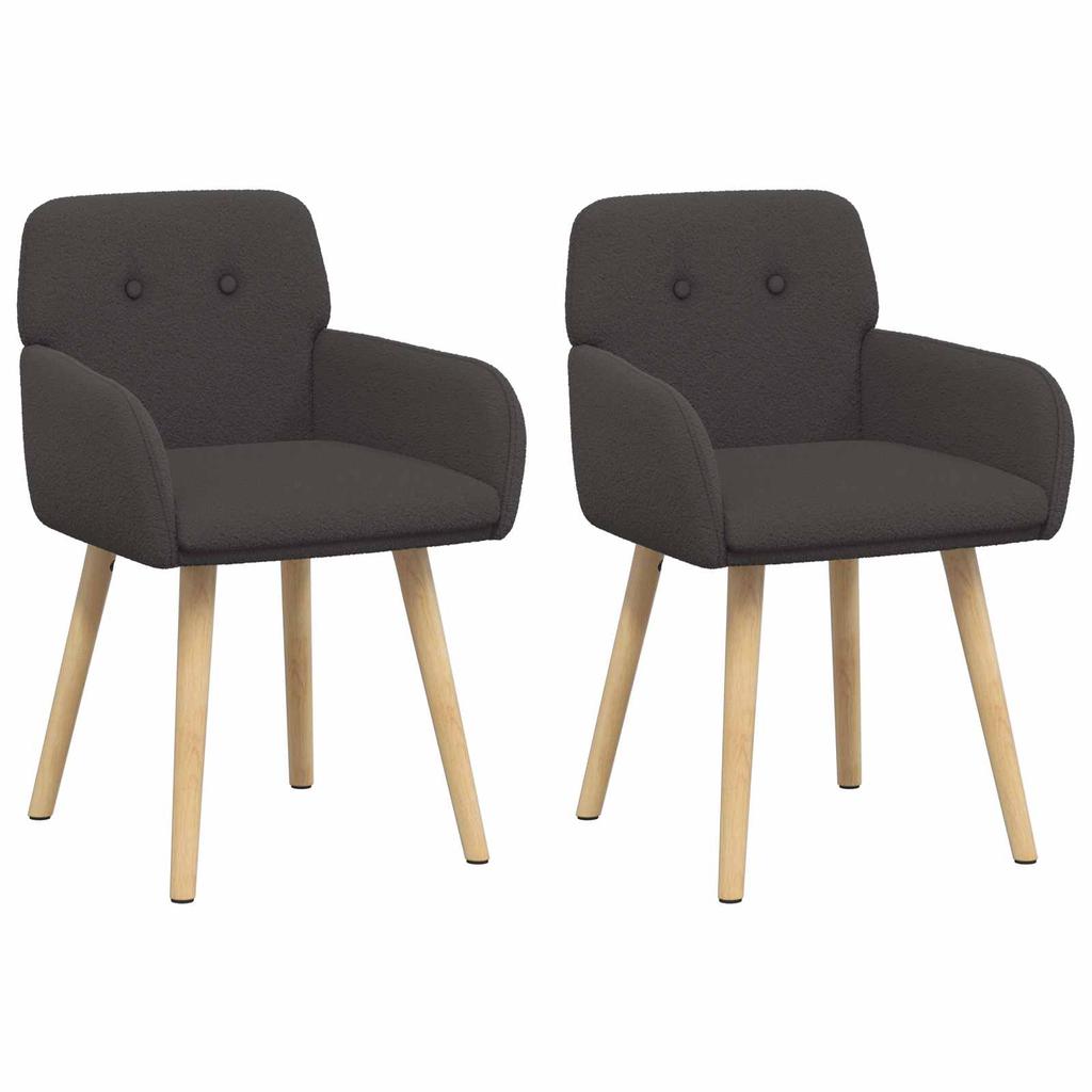 Dining Chairs 2 Pcs Boucle Dark Gray 59 X 57 X 85 Cm