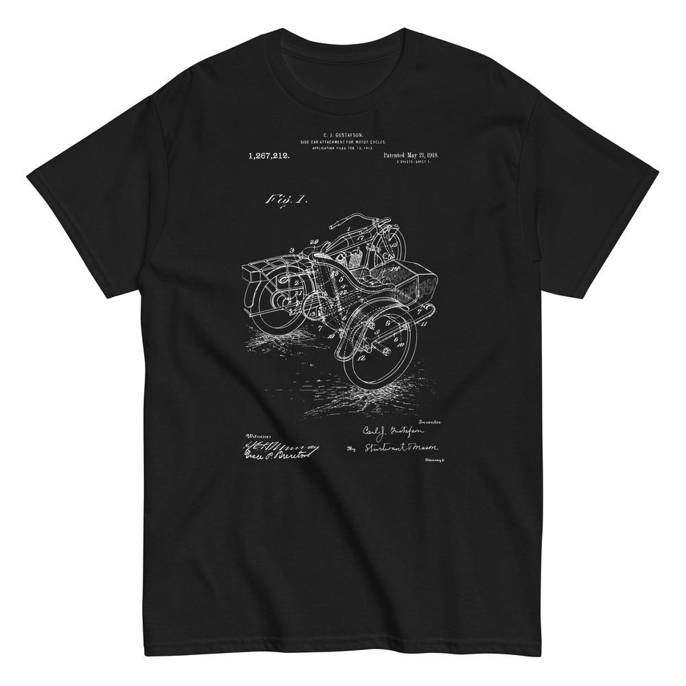 

1918 Motorcycle Sidecar US Patent Vintage Unisex Classic T-Shirt 3XL