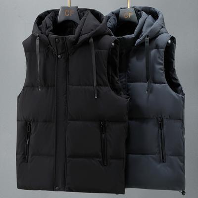 Plus Größe L-8XL Übergröße Warme ärmellose Weste Männer Oberbekleidung Mode dicke Winter Herrenjacke mit Kapuze