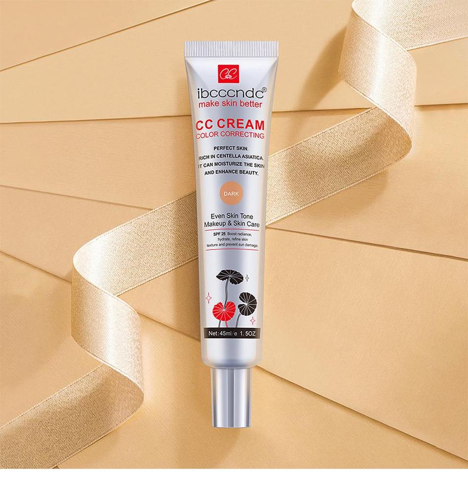 Centella Asiatica Color-Changing CC Cream: Long-Lasting, Transfer-Proof, Moisturizing, Hydrating Pre-Makeup Concealer.