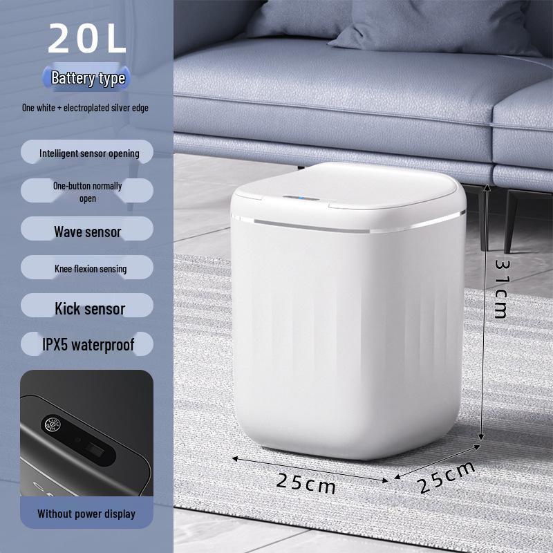 

2026 Smart Home Trash Can: 24L Large Capacity, Battery-Powered, Digital Display, Contactless Induction.