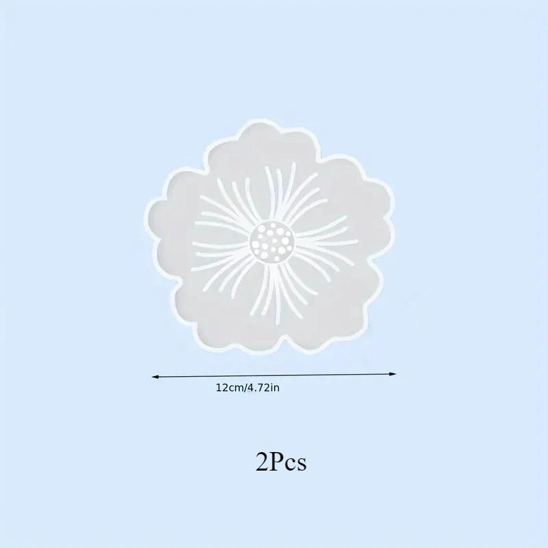 DIY Flower Shape Coaster Mold Silicone Epoxy Resin Handmade Craft Mold for Fruit Dish Clay Plaster Casting Home Decor