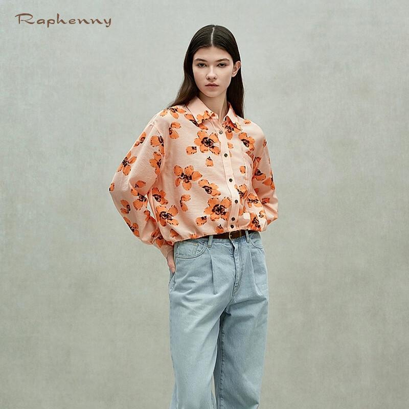 Raphenny Women s Floral Print Long Sleeve Blouse XL