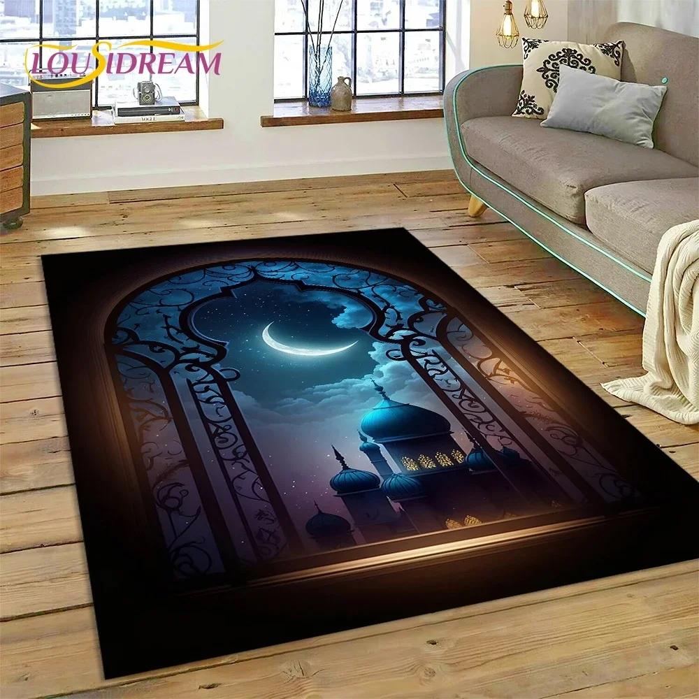 Muslim Islam Prayer Kneeling Poly Mats Mandala Carpet Rug for Bedroom Living Room Home Sofa Decoration,Large Decor Floor Mat