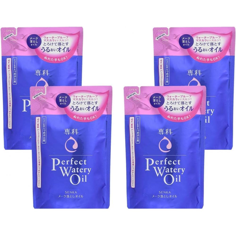 

[Набор из 4 шт.] Средство для снятия макияжа Senka Perfect Watery Oil Refill, 180 мл, 4 упаковки