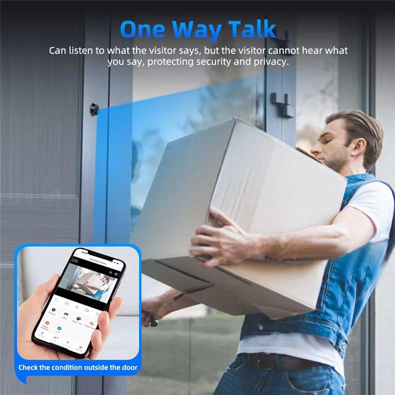 AEE4-Tuya Door Peephole Viewer Smart Wifi Video Doorbell 2.4G/5G Mini Camera 170° Angle Night Vision 1080P Motion Detection