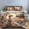 Elegant Kimono Floral Decoration Set Multiple Sizes Kid'S And Adults' Bedroom Exquisite 3Pc Bedding Set, Gift