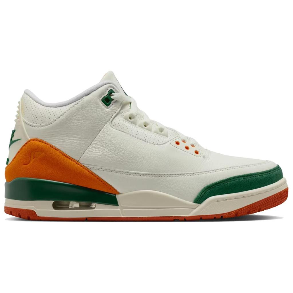 Solefly x Jordan Air Jordan 3 Antiscivolo Resistenti all'Abrasione Scarpe da Basket Mid-top Unisex Bianco Verde IF4491-100