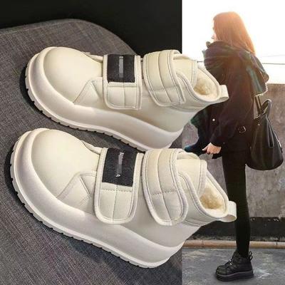Warm Thick-soled Snow Boots for Women 2025 New Winter Velcro Velvet High-top Cotton Shoes Fashion Bread Short Boots for Women