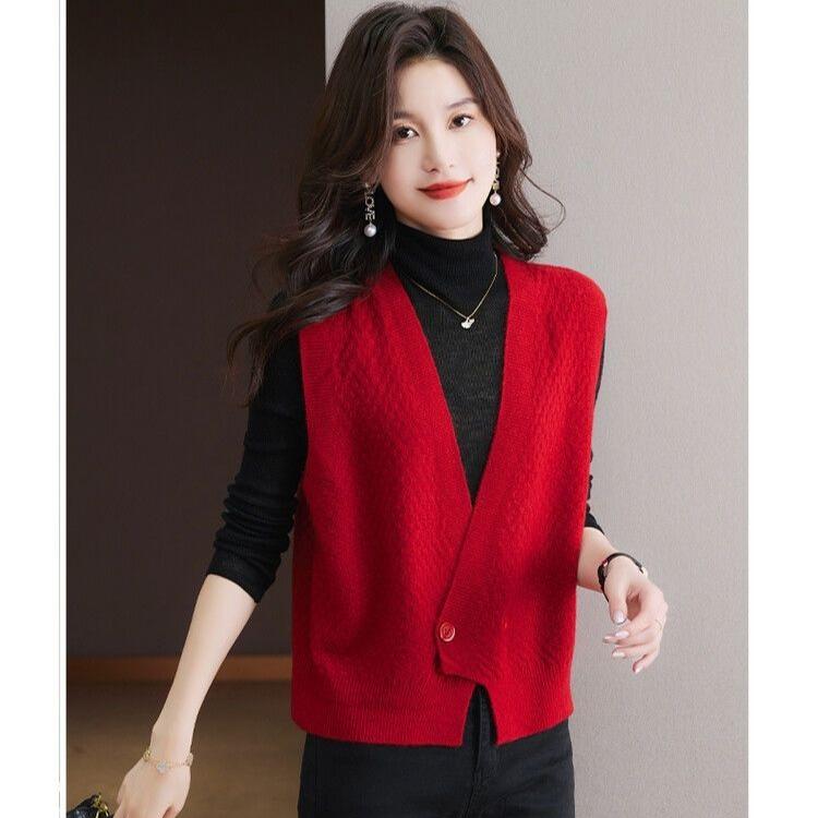 Comfortable And Loose Sleeveless Knit Vest For Women Perfect Springautumn Outerwear