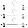 3x Metalowe Wieszaki na Ubrania z Klipsami do Szaf, Spodni, Spódnic