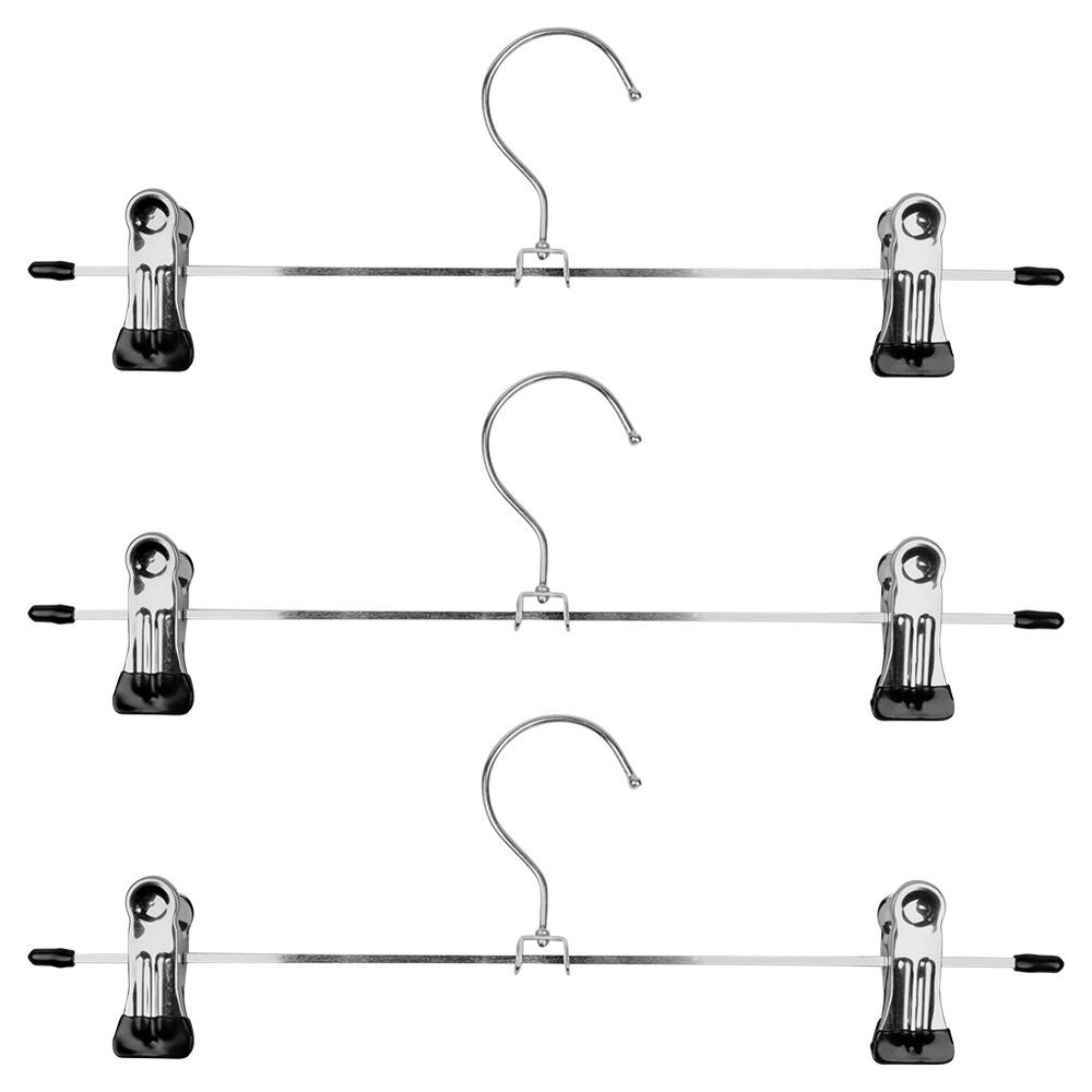 3x Metalowe Wieszaki na Ubrania z Klipsami do Szaf, Spodni, Spódnic