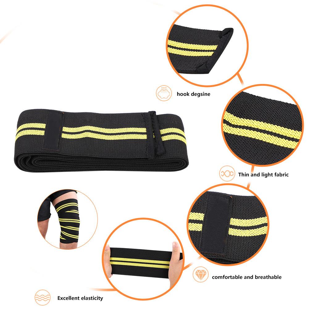 Fitness Knee Bandage Elastic Kneepad Straps for Gym Weightlifting Outdoor Sports (Black&Yellow)