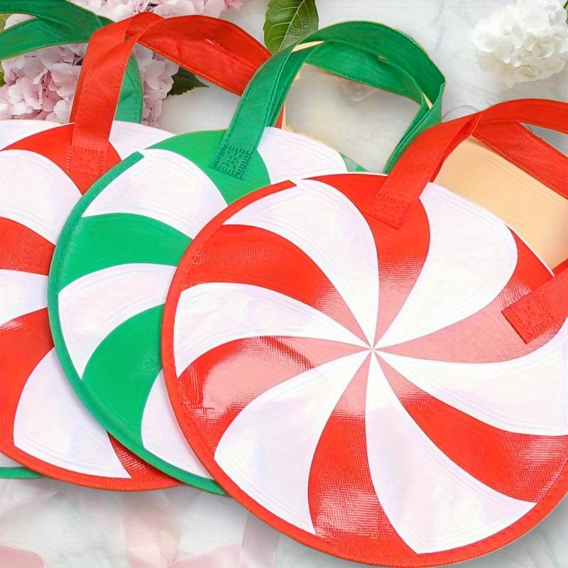 1/10PC Candy Cane-Shaped Birthdays Green & Red Striped Design Weddings Gift Bag Candy Cane Decorations 2 Colors