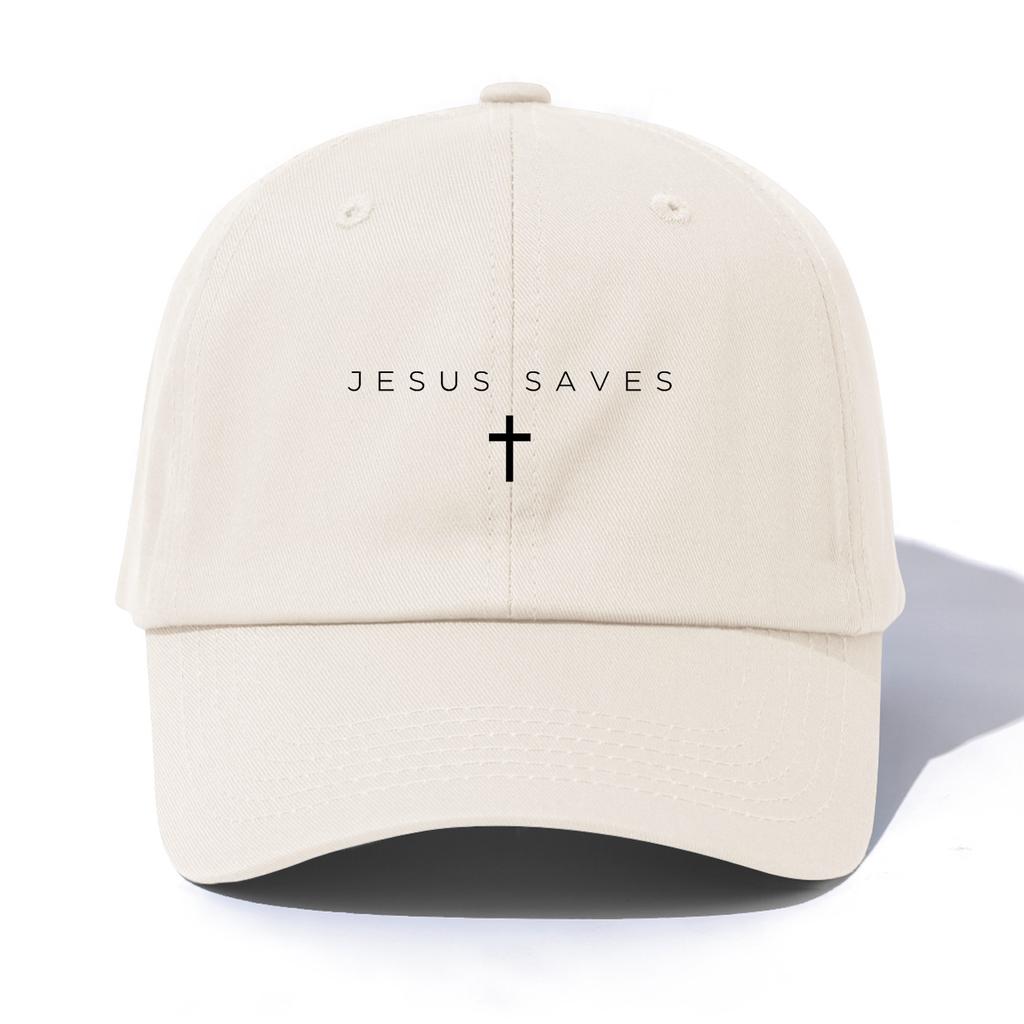1pc JESUS SAVES Print  Baseball Cap for Adults,Minimalist Retro Style Casual Soft Adjustable Dad Hat,Perfect As Gift