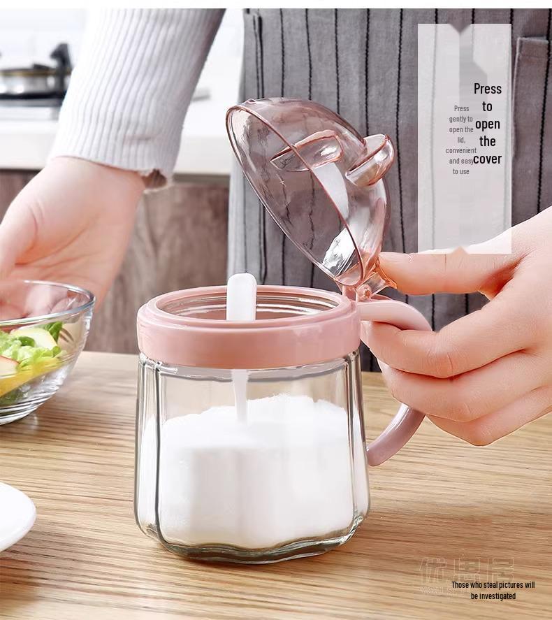 Gewürzglas-Set für die Küche: Glas Gewürzbehälter für Salz, Zucker, MSG