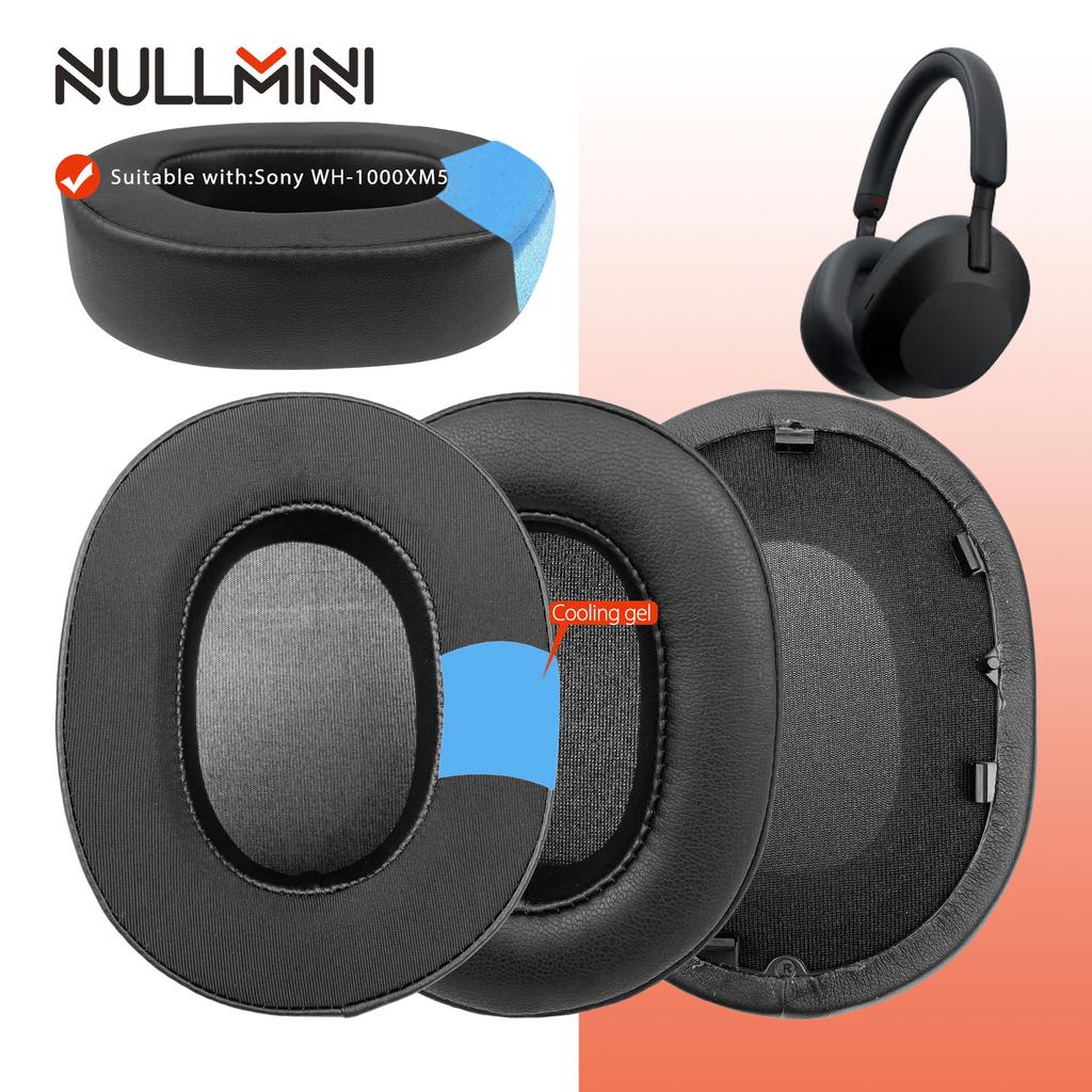 NullMini Replacement Earpads for Sony WH-1000XM5 Headphones Cooling Gel Earmuff Sleeve Ear Cushion Headset Headband Headbeam
