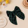 Vintage Large Fable Plaid Fabric European American Style Gradient Color Bow Hair Clips Neutral for Baby Girls Women for Party