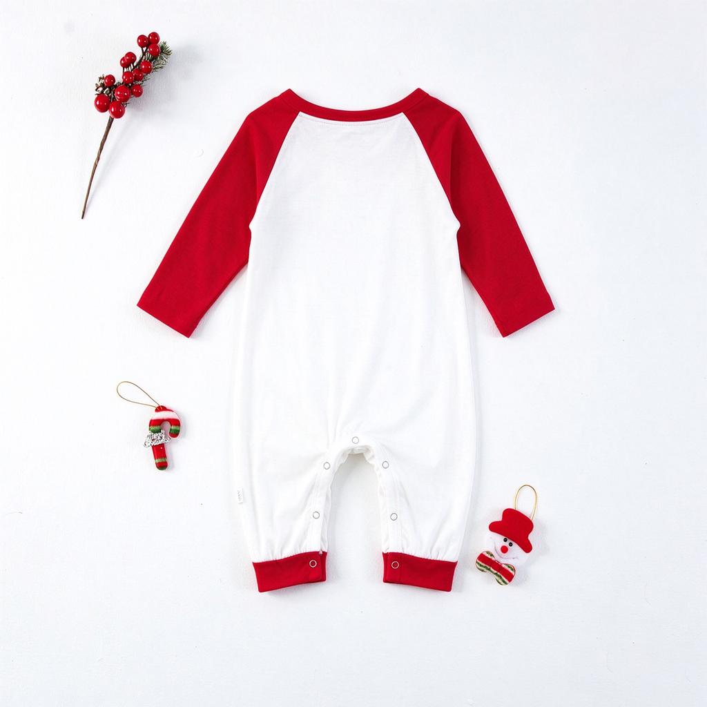 Christmas Print Family Matching Pajama Set, Round Neck Long Sleeve and Pants Loungewear for Parent and Child