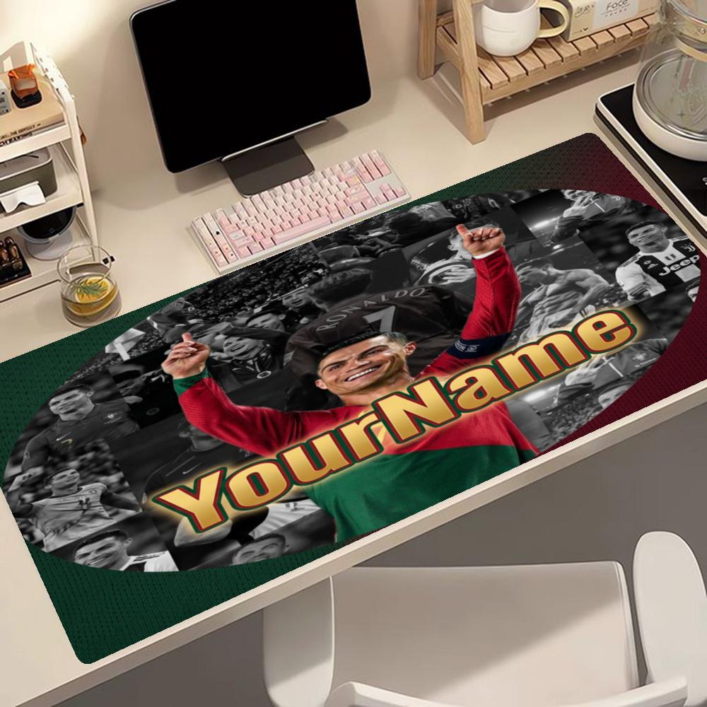 Cristiano Ronaldo Customizable Name Mouse Pad Keyboard Mat Computer Desk Keyboard Mat Nonslip Rubber Base