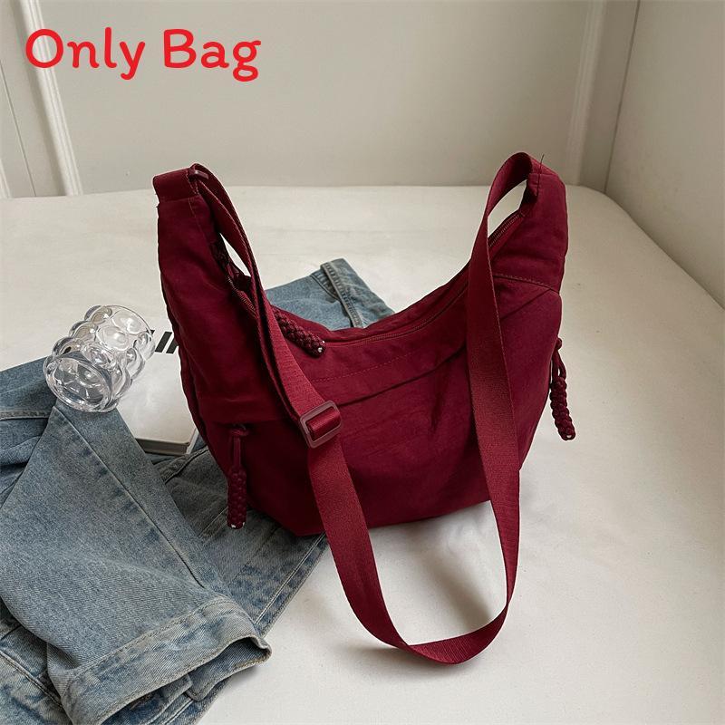 Casual Large Capacity Canvas Shoulder Bag With Zipper For Daily Use