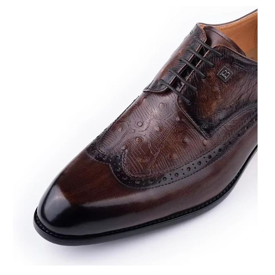 Fashion Factory Whole Handmade Men's Shoe Trend Brogue Stylish High Quality Leather Business Office Place Shoes For Men Lace Up Man Shoe