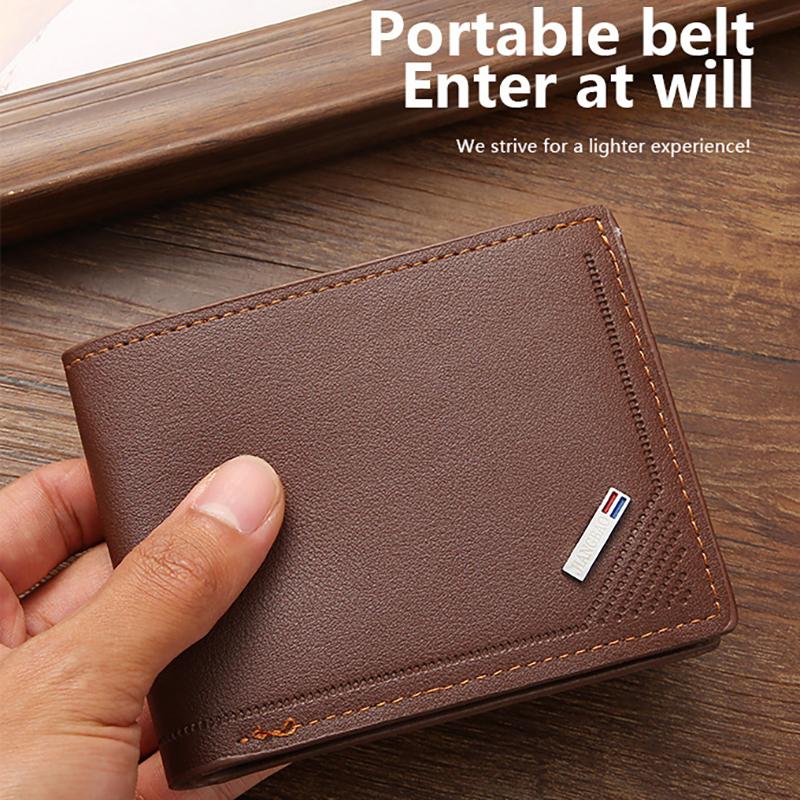Vintage Men Leather Wallet Short Slim Male Purses Money Credit Card Holders Men Wallet Money Bag