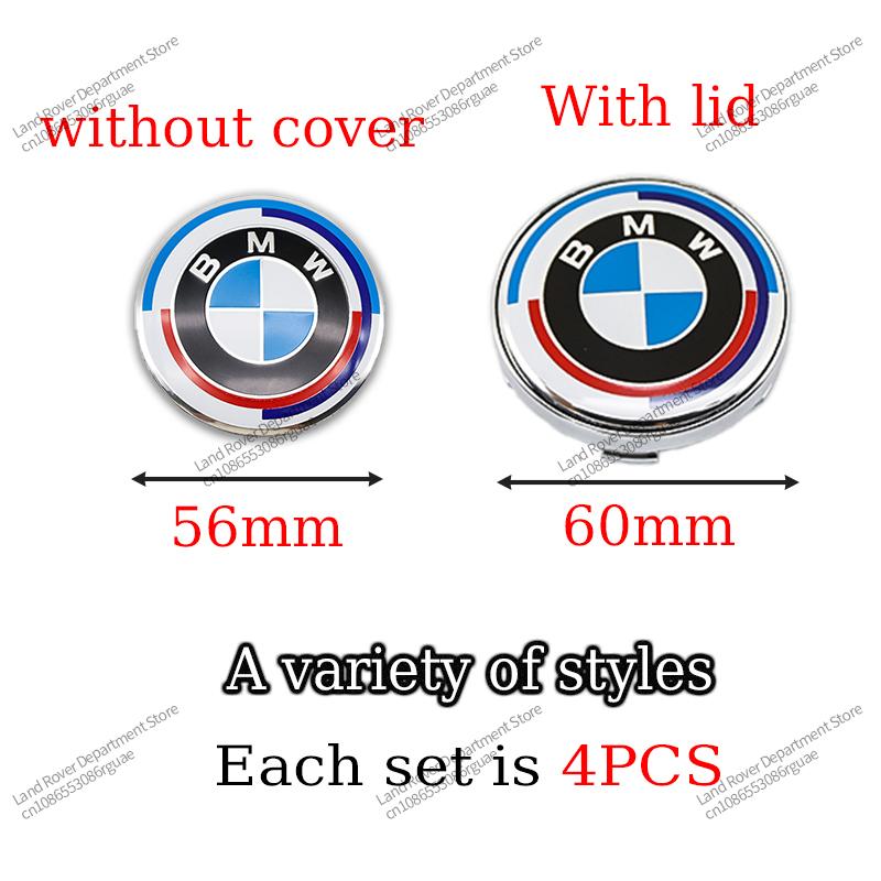 4Pcs 56mm 60mm ABS Aluminum Wheel Center Hub Cap Badge For BMW E46 X3 G30 G01 F40 G05 G22 G06 Auto Exterior Tuning Accessories