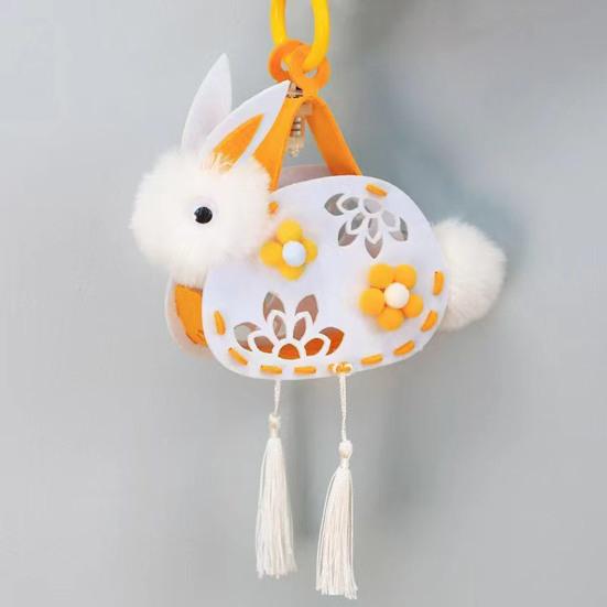 Yousheng DIY Rabbit Lantern Kit for Kids Handmade Plush Rabbit Handheld Lantern for Chinese New Year Mid-Autumn Festival Decoration