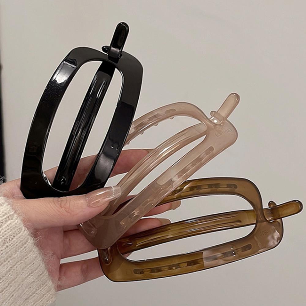 Vintage Hollow Oval Twist Hair Clips for Women Elegant Long Hair Duckbill Clips Bun Hairpins Ornament Fashion Hair Accessories