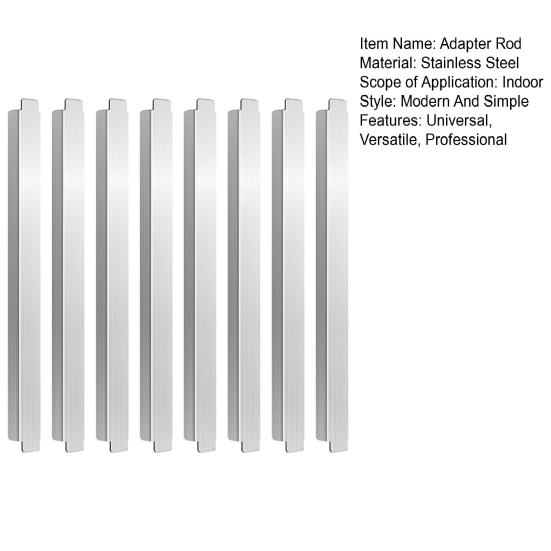 8 Peças 12,6 Polegadas Barra Adaptadora de Aço Inoxidável Divisória Longa Metal Divisória de Alimentos Peças Universais de Haste Adaptadora Sobressalente para Cozinha de Restaurante