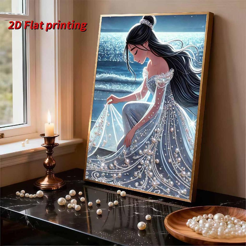 Disney Pearl Painting Seaside Pearl Princess Creative Art 5D Pearl Embroidery Cross Stitch Kit Handmade DIY Home and Room Decor Gift
